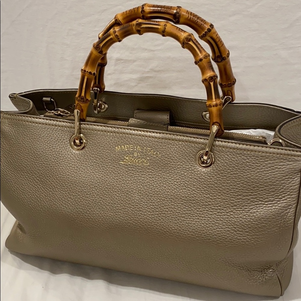 Gucci Exclusive Bamboo Shopper Leather Tote